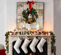Faux Sheepskin Stocking with Bells