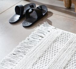 Striped Tassel Bath Mat
