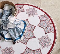 Amaia Round Beach Towel - Blue