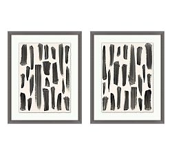 Brush Trails Hand Embellished Paper Print