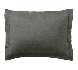 Open Box: Belgian Flax Linen Sham, Standard - Set of 3 - Dark Forest