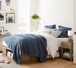 Triangle Stitch Washed Cotton Quilt &amp; Shams