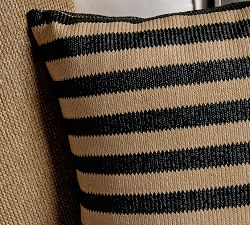 Outdoor Faux Natural Fiber Striped Pillow