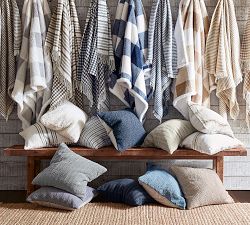 Pieced Grainsack Striped Pillow Cover