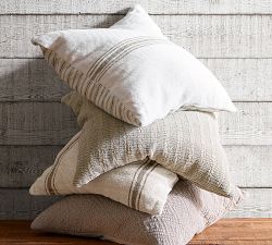 Pieced Grainsack Striped Pillow Cover