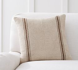 Pieced Grainsack Striped Pillow Cover