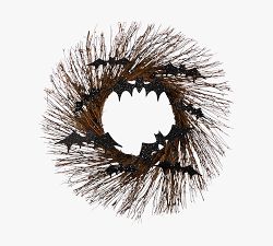 Halloween Twig Wreath With Bats