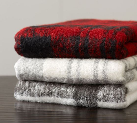 Mohair Plaid Throw