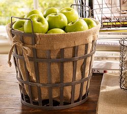 Wire Bushel Basket with Liner