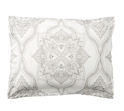 Open Box: Sonya Medallion Percale Sham, Standard Set of 2 - Gray