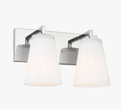 Wilbert Fluted Glass Double Sconce (7")