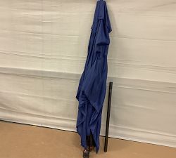 Open Box: 10' Rectangular Outdoor Umbrella w/ Aluminum Bronze Tilt Pole - Sunbrella®; Cobalt, Black