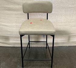 Open Box: Maison Leather Counter Stool (24") - Statesville Pebble, Antique Bronze