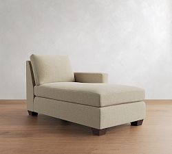 Open Box: York Square Arm Right Chaise - Performance Heathered Tweed Pebble