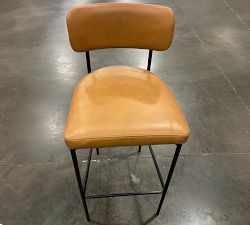 Open Box: Maison Leather Bar Stool (30") - Statesville Caramel, Antique Bronze
