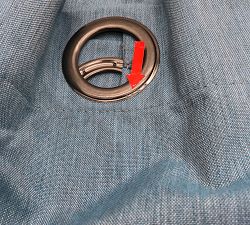 Open Box: Sunbrella Solid Outdoor Grommet Curtain (50"W x 124"L) - Cast Chambray, Antiqued Nickel