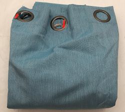 Open Box: Sunbrella Solid Outdoor Grommet Curtain (50"W x 124"L) - Cast Chambray, Antiqued Nickel