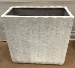 Open Box: Modern Fluted Square Planter, Tall Box (31"W x 31"H) - Rustic White