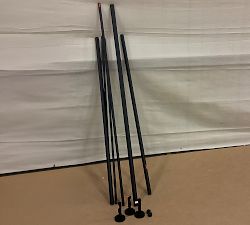 Open Box: Standard Modern Hardware Double Rod with Hidden Connection Bracket (96"-120", 1.25" diam.) - Matte Black