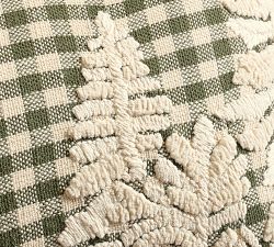 Gingham Forest Embroidered Pillow Cover
