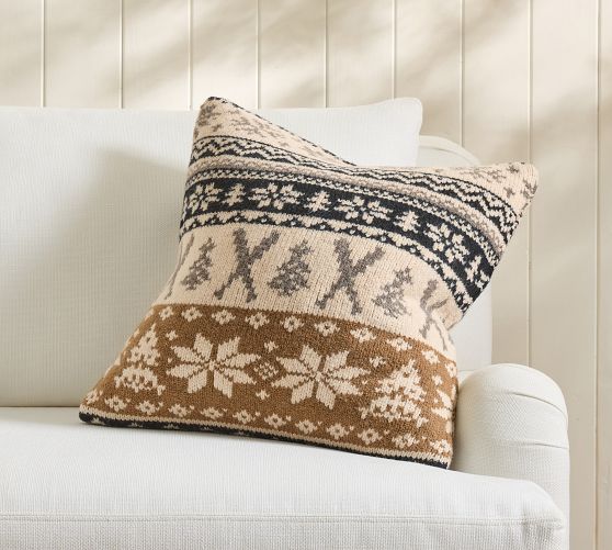 Ski Lodge Fair Isle Knit Pillow Cover