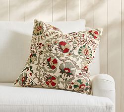 Suzani Fleur Embroidered Pillow Cover