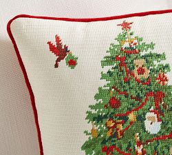 Nostalgic Christmas Needlepoint Pillow