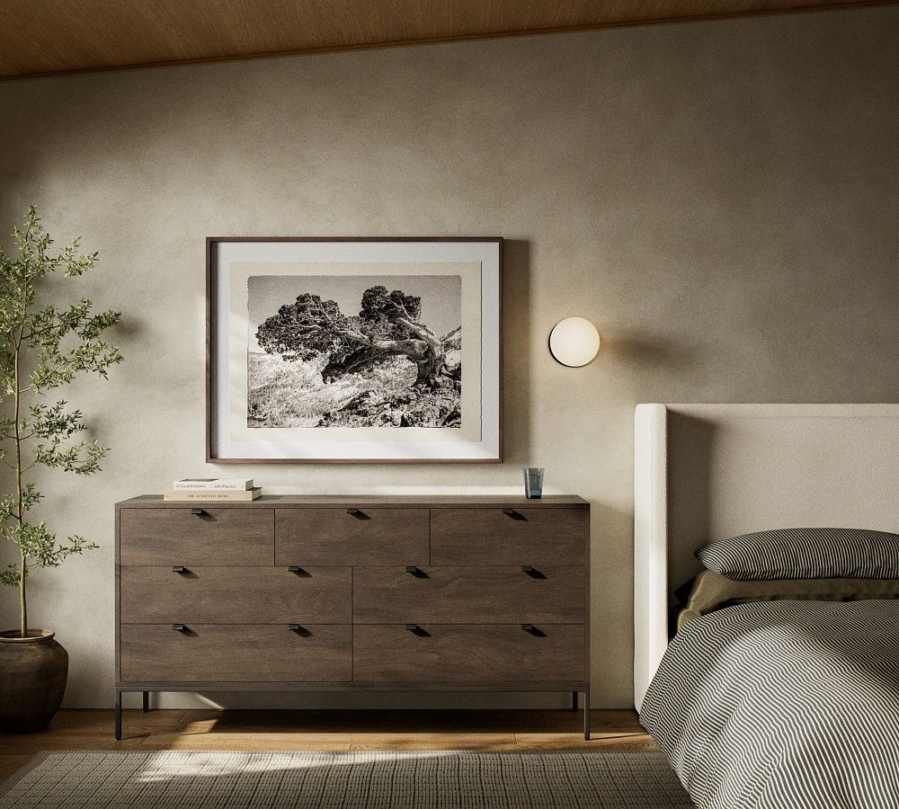 70 inch dresser for Bedroom, TV Stand for 65, 75, 80 Inch TV, 13 Fabri and gaming accessories Graham 7-Drawer Dresser, Auburn |