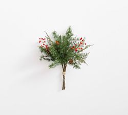 Faux Mixed Pine &amp; Red Berries Bundle