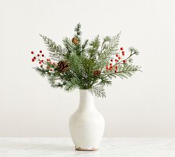 Faux Mixed Pine &amp; Red Berries Bundle