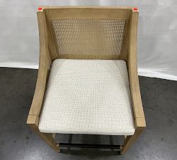 Open Box: Atwood Cane Counter Stool (26") - Performance Boucle Oatmeal, Seadrift