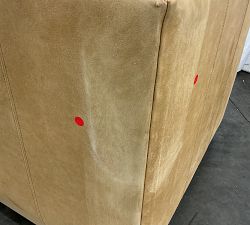 Open Box: Edgewood Leather Swivel Chair without Nailheads - Keystone Sandstone, Seadrift