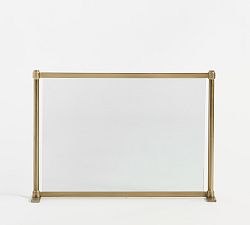 Open Box: Everson Fireplace Glass Screen (40"W x 28.25"H) - Brass