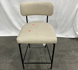 Open Box: Maison Leather Counter Stool (24") - Statesville Pebble, Antique Bronze Leg