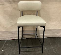 Open Box: Maison Leather Counter Stool (24") - Statesville Pebble, Antique Bronze