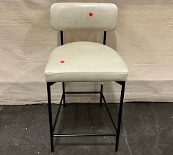 Open Box: Maison Leather Counter Stool (24") - Statesville Pebble, Antique Bronze