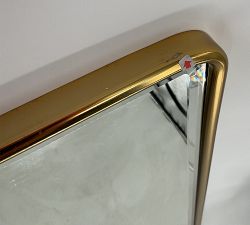 Open Box: Vintage Rounded Rectangular Mirror, Tall (26" x 48") - Vintage Brass