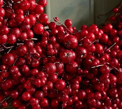 Faux Red Berry Pomegranate Wreath &amp; Garland