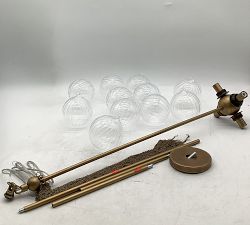 Open Box: Cooper Glass Bubbled Round Chandelier (28"Dia) - Vintage Brass