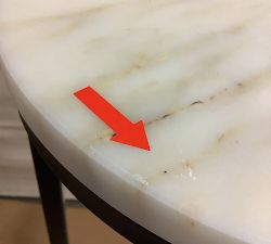 Open Box: Delaney Round Marble C Table (10") - Golden Calacatta, Bronze
