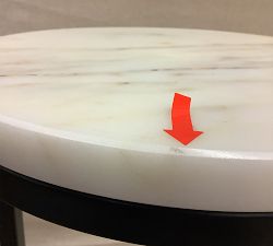 Open Box: Delaney Round Marble C Table (10") - Golden Calacatta, Bronze