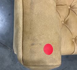 Open Box: Edgewood Leather Swivel Chair without Nailheads - Keystone Sandstone, Seadrift