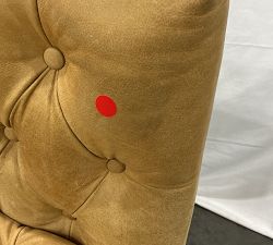 Open Box: Edgewood Leather Swivel Chair without Nailheads - Keystone Sandstone, Seadrift