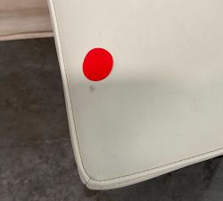 Open Box: Layton Leather Stool, Counter (25.5") - Signature Chalk, Vintage Amber Legs