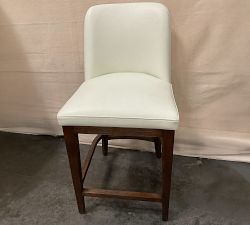 Open Box: Layton Leather Stool, Counter (25.5") - Signature Chalk, Vintage Amber Legs