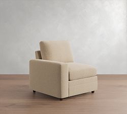 Open Box: Pearce Modern Square Arm Left Power Recliner - Performance Casual Chenille Parchment