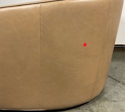 Open Box: Remmy Leather Swivel Armchair - Churchfield Taupe
