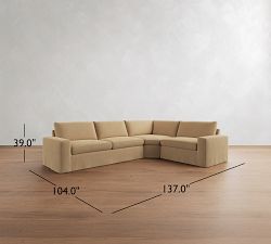 Sierra Slipcovered 3-Piece Wedge Sectional (137"&ndash;147")