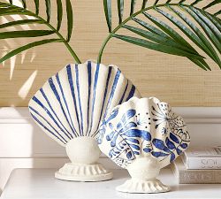 Printed Floral Shell Vase