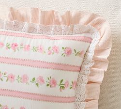 LoveShackFancy Floral Stripe Lumbar Pillow Cover